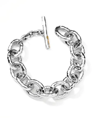 Shop Ippolita Jumbo Hammered Bastille Link Bracelet In Sterling Silver