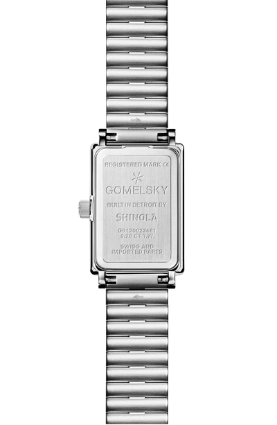 Shop Gomelsky The Shirley Fromer Diamond Bracelet Watch, 18mm X 26mm In Silver/ Sandstone