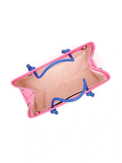 Shop Alberta Ferretti Leather Saturday Shopping Bag In Pink (pink)