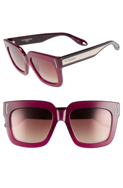 Shop Givenchy 53mm Sunglasses - Burgundy/ Brown
