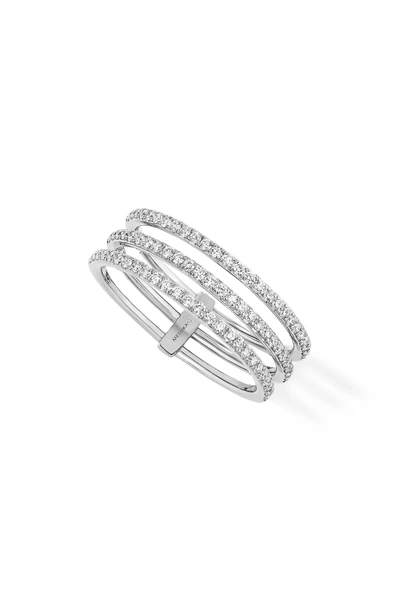 Shop Messika Gatsby 3-row Diamond Ring In White Gold