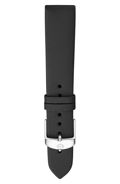 Shop Michele 18mm Satin Watch Strap In Black