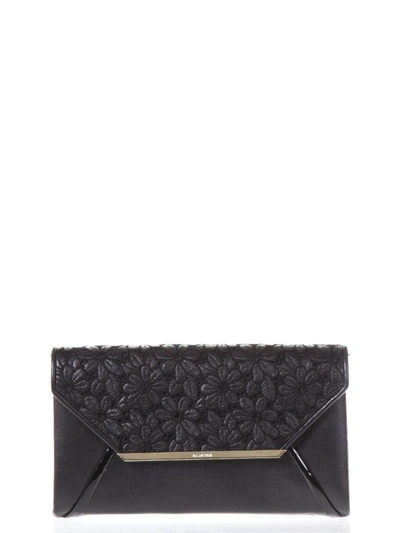 Shop Lanvin Embossed Black Leather Clutch