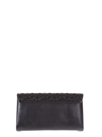 Shop Lanvin Embossed Black Leather Clutch