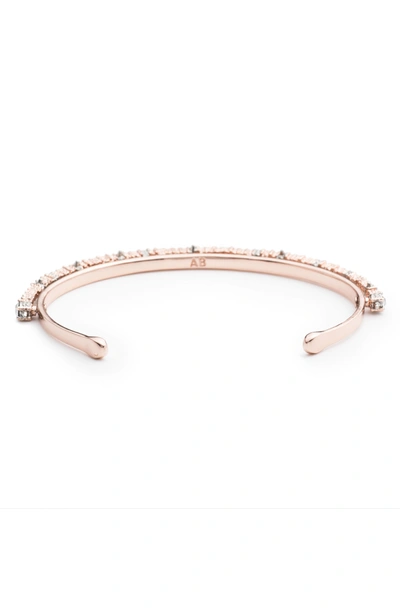 Shop Alexis Bittar Crystal Lace Orbiting Wrist Cuff In Rose Gold