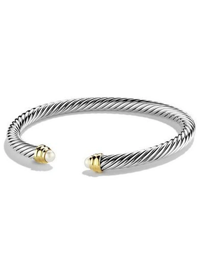 Shop David Yurman 5mm Cable Classics Bracelet In Pearl