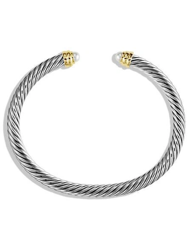 Shop David Yurman 5mm Cable Classics Bracelet In Pearl