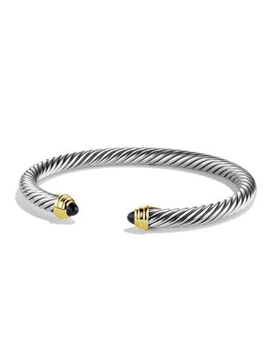 Shop David Yurman 5mm Cable Classics Bracelet In Black Onyx
