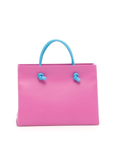 Shop Alberta Ferretti Leather Thursday Shopping Bag In Purple|viola
