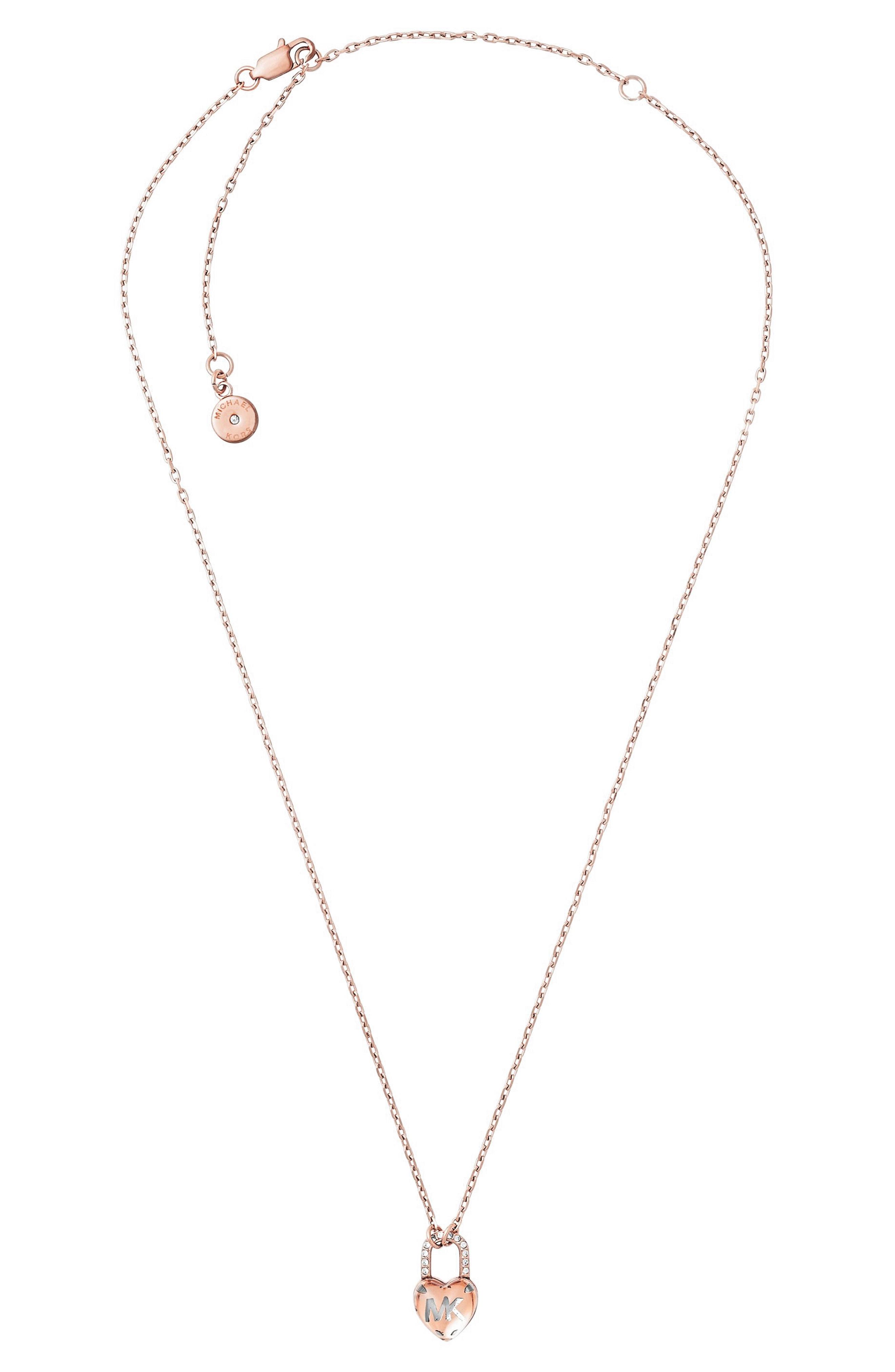 michael kors padlock pendant necklace