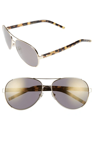 Shop Marc Jacobs 60mm Oversize Aviator Sunglasses - Gold/ Dark Ruthenium