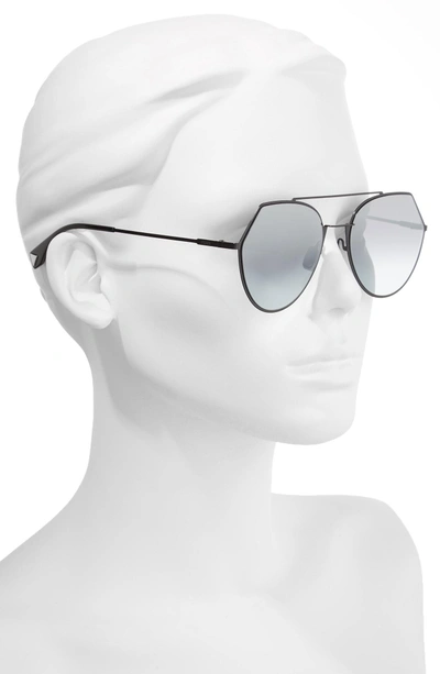 Shop Fendi Eyeline 55mm Sunglasses In Black