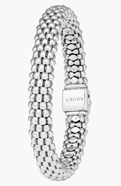 Shop Lagos Caviar Rope Bracelet In Silver