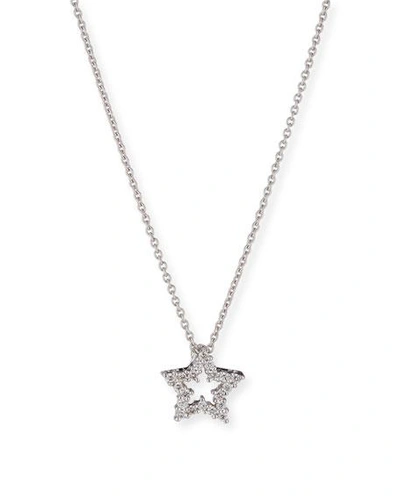 Shop Roberto Coin Diamond Star Pendant Necklace In 18k White Gold In White/gold