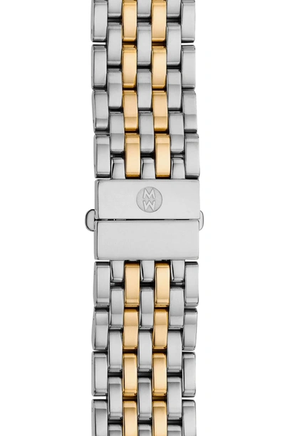 Shop Michele Serein 16 16mm Two-tone Bracelet Watchband In Silver/ Gold