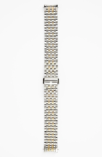 Shop Michele Serein 16 16mm Two-tone Bracelet Watchband In Silver/ Gold