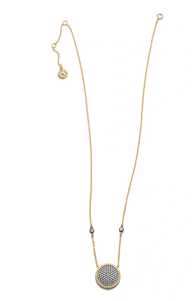 Shop Freida Rothman 'metropolitan' Pave Pendant Necklace In Gold/ Gunmetal/ Clear