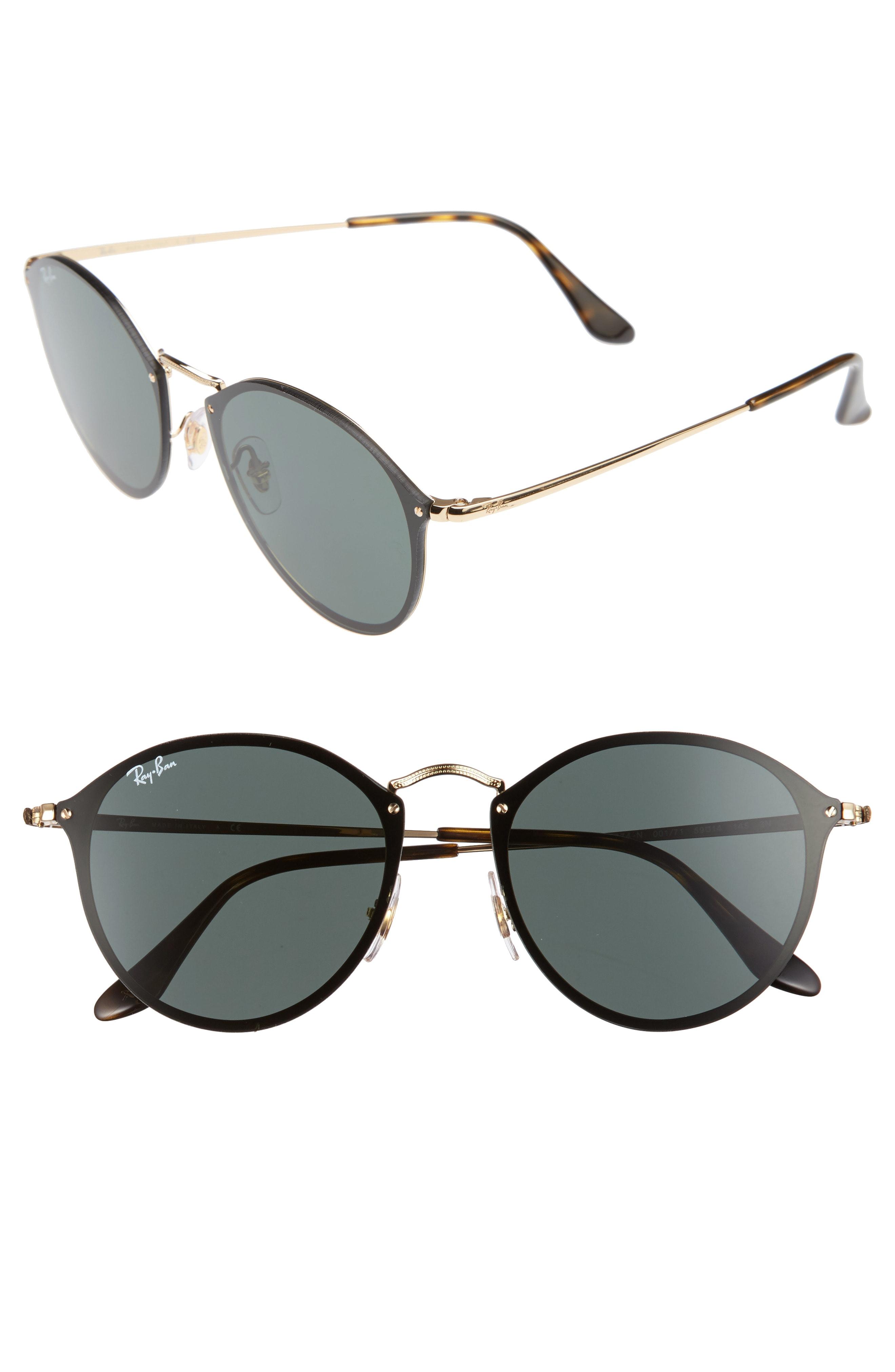 Ray Ban Ray Ban Polarized Sunglasses Rb2447 Round Fleck In Gold Green Grad Modesens