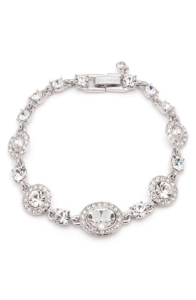 Shop Givenchy Crystal Line Bracelet In Blue / Silver