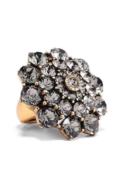 Shop Oscar De La Renta Swarovski Crystal Ring In Black