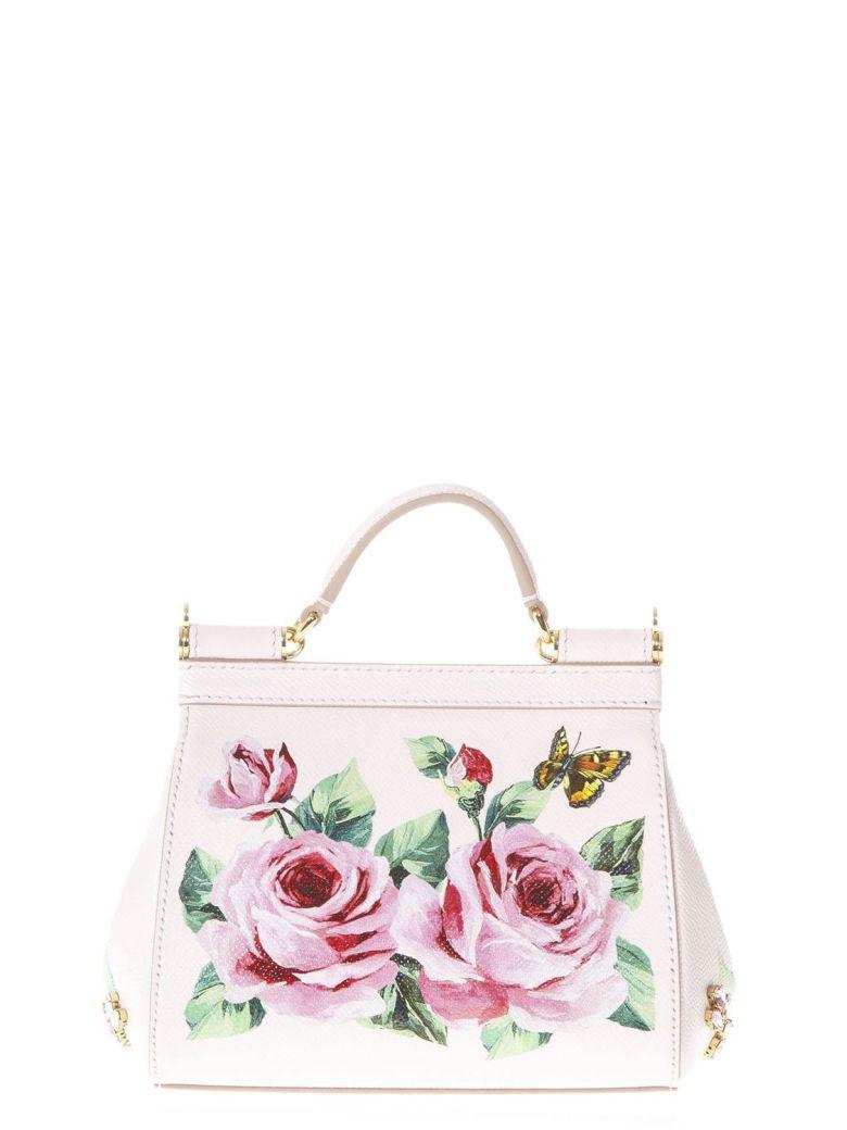 Dolce & Gabbana Sicily Bag In Dauphine Leather Whit Patch In Rose ...