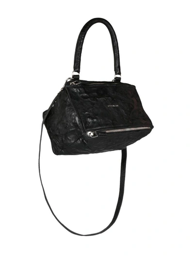 Shop Givenchy Pandora Small Washed Leather Bag In Nero