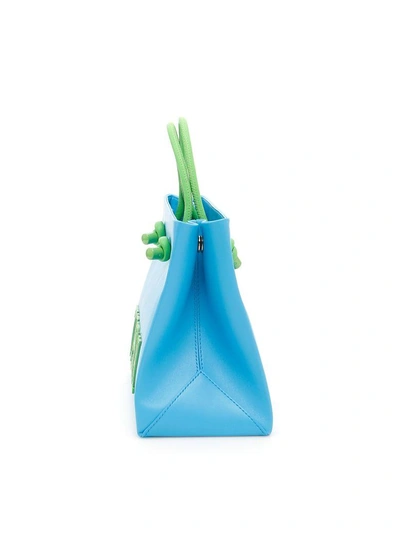 Shop Alberta Ferretti Tuesday Leather Shopping Bag In Blu (light Blue)