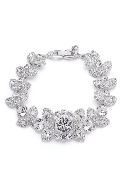 Shop Givenchy Large Crystal Bracelet In Silver