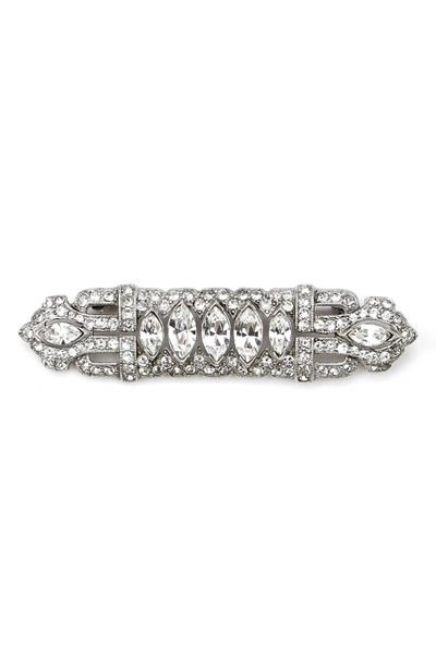 Shop Ben-amun Art Deco Crystal Brooch In Silver