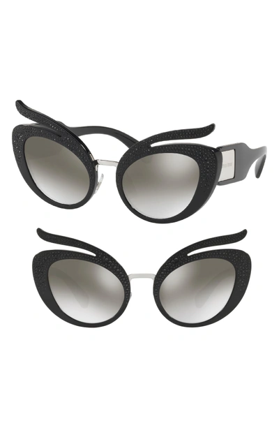 Shop Miu Miu 53mm Studded Sunglasses - Black