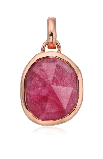 Shop Monica Vinader Siren Medium Bezel Pendant In Pink/ Rose Gold