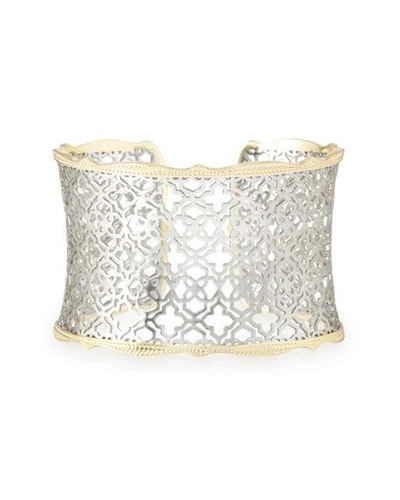 Shop Kendra Scott Candice Mixed Metal Cuff Bracelet In Gold Rhod Mix