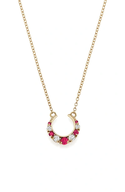 Shop Iconery X Stone Fox Gem Pendant Necklace In Rose Gold