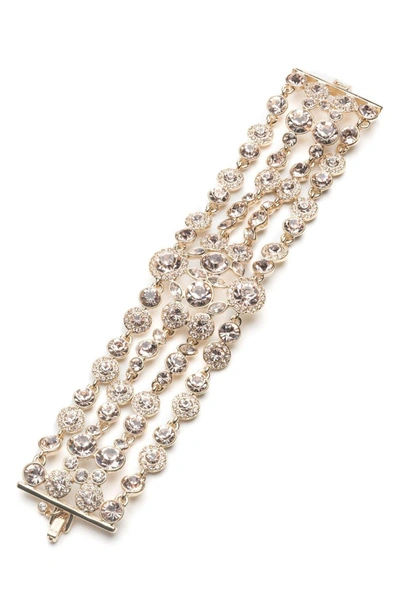 Shop Givenchy Drama Crystal Bracelet In Gold / Silk