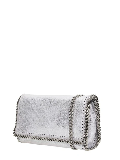 Shop Stella Mccartney Metallic Falabella Crossbody Bag In Silver