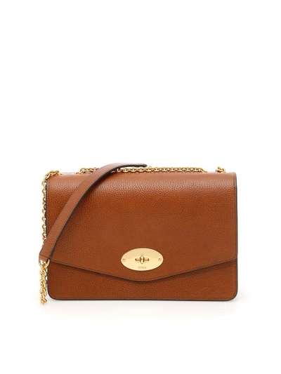 Shop Mulberry Grain Leather Large Darley Bag In Oakmarrone