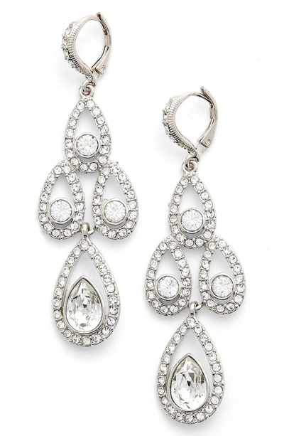Shop Givenchy Crystal Chandelier Drop Earrings In Silver