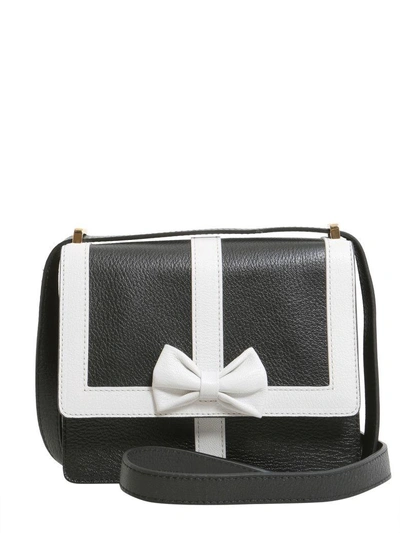 Shop Boutique Moschino Crossbody Leather Bag In Bianco