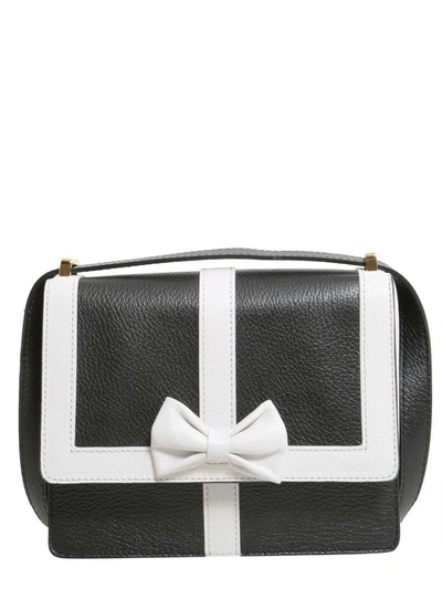 Shop Boutique Moschino Crossbody Leather Bag In Bianco