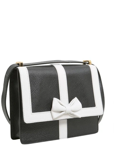 Shop Boutique Moschino Crossbody Leather Bag In Bianco