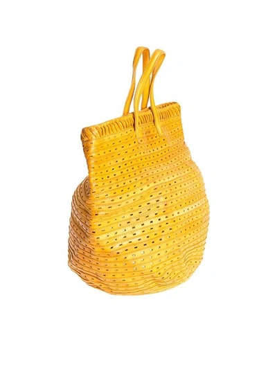 Shop Majo - Leather Bag In Yellow