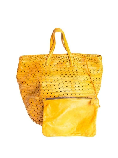 Shop Majo - Leather Bag In Yellow