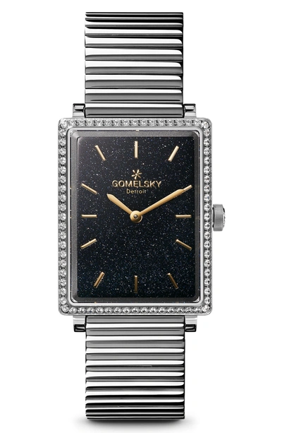 Shop Gomelsky The Shirley Fromer Diamond Bracelet Watch, 32mm X 25mm In Silver/ Sandstone/ Silver