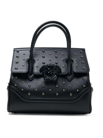 Shop Versace Bag Calf + Studs In Black