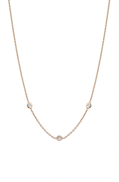 Shop Kismet By Milka Solitaire Diamond Necklace In Rose Gold