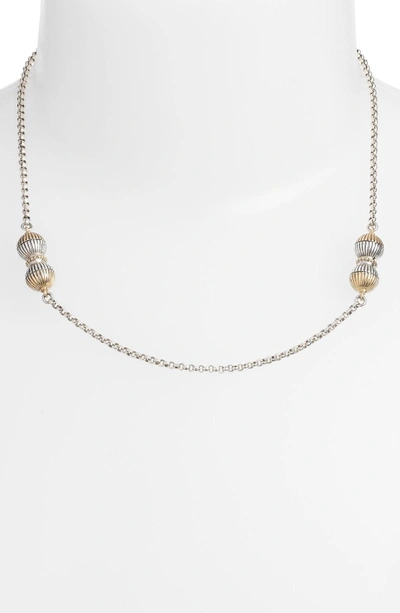 Shop Konstantino 'hebe' Short Station Necklace In Silver/ Gold