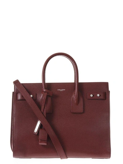 Shop Saint Laurent Souple Sac De Jour Leather Bag In Palissandre