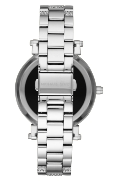 Shop Michael Kors Sofie Smart Bracelet Watch, 42mm In Silver/ Blue