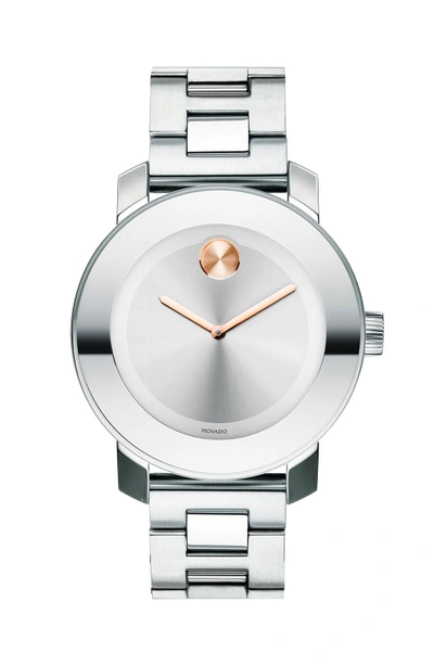 Shop Movado 'bold' Round Bracelet Watch, 36mm In Silver