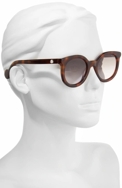 Shop Moncler 51mm Sunglasses In Blonde Havana / Gradient Smoke